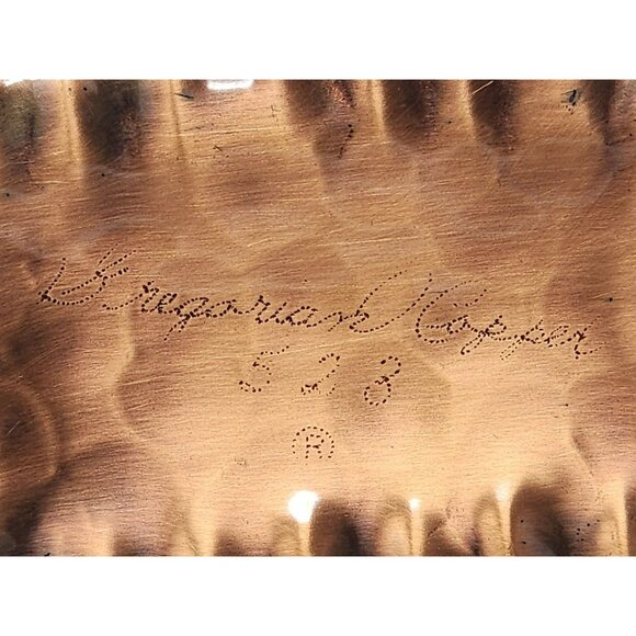 Vintage Signed Gregorian Copper Ash Tray w/ Hammered Design #523 - Picture 3 of 6